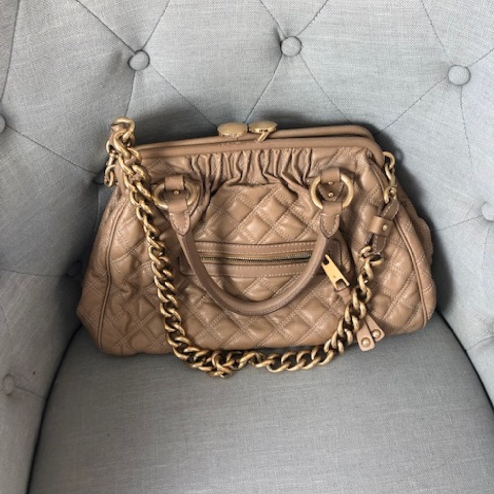 MARC JACOBS CREAM QUILTED STAM HANDBAG
